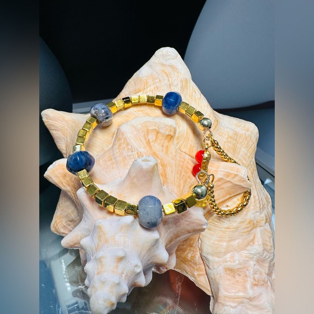 Gold plated Sodalite Stones  Bracelet